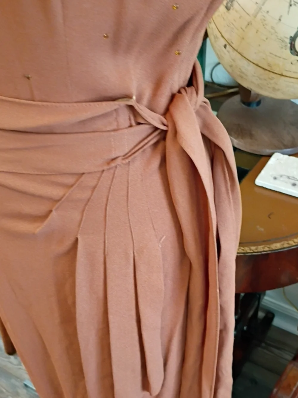 Vintage 1940s Orange Cocktail Dress Size Extra Small - Picture 5 of 8